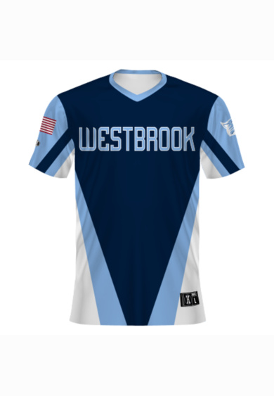 Sublimated v-neck baseball jersey Thumbnail