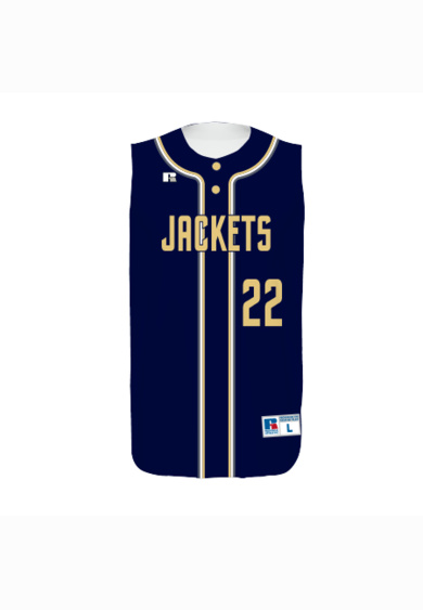 Sublimated Sleeveless Two-Button Performance Mesh Baseball Jersey Thumbnail