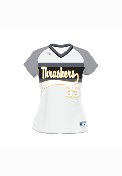Ladies Sublimated V-Neck Performance Mesh Softball Jersey Thumbnail