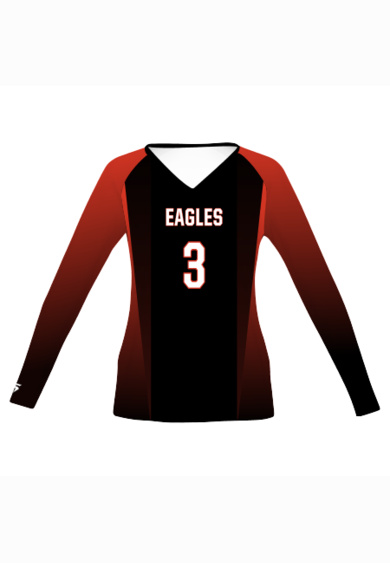 Girls Sublimated Long Sleeve Volleyball Jersey Thumbnail
