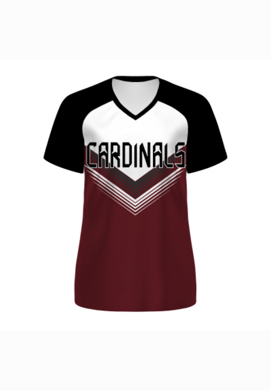 Ladies Semi-Sublimated Raglan Tee-Black Thumbnail