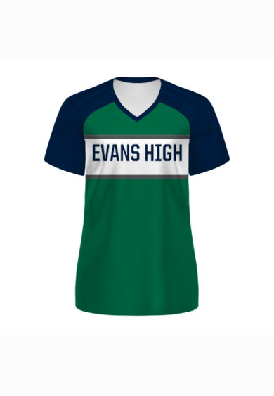 Ladies Semi-Sublimated Raglan Tee-Navy Thumbnail