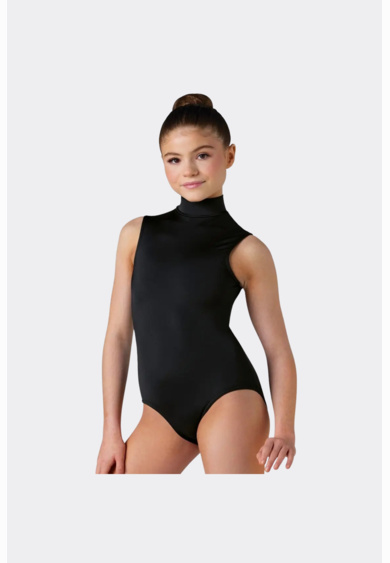 Girls Mock Neck Sleeveless Leotard Thumbnail